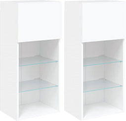 vidaXL - Tv-meubels - met - LED-verlichting - 2 - st - 40,5x30x90 - cm - wit