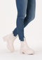 GUESS Keanna - Chelsea boots - Luxe stoffen bovenkant - Wit