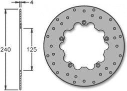 Remschijf IGM Gilera DNA 50/125cc voorrem 240x125x4mm