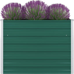 vidaXL - Plantenbak - verhoogd - 100x100x77 - cm - gegalvaniseerd - staal - groen