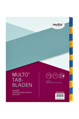Multo - Tabbladen multo 7320630 a4 23r karton jan-dec ch | 10 stuks