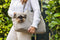 Designed by Lotte Bundu - Draagtas Hond - Warm pluche - Beige - 40x20x28 cm