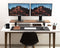 Oakywood Desk Shelf - Massief Walnoot / Zwart - Echt Hout Dual Monitor Standaard Beeldschermverhoger Clean Desk Ergonomisch Stijlvol