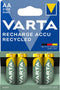 Varta Recycled AA - Oplaadbare Batterijen - 2100 mAh - Groen (4 stuks)