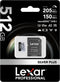 Lexar microSDXC Silver Plus UHS-I 512GB - Lezen 205MB/s Schrijven 150MB/s - V30