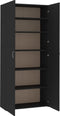 vidaXL - Schoenenkast - 80x35,5x180 - cm - bewerkt - hout - zwart