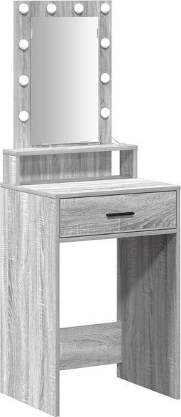 vidaXL - Kaptafel - met - LED-verlichting - in - Grijs - Sonoma - - - 50x41x140 - cm