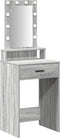 vidaXL - Kaptafel - met - LED-verlichting - in - Grijs - Sonoma - - - 50x41x140 - cm