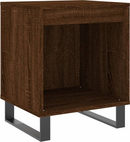 vidaXL - Nachtkastje - 40x35x50 - cm - bewerkt - hout - bruin - eikenkleur