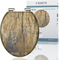 SCHÜTTE 80124 - WC-Bril - Soft Close - MDF-Hout - Belastbaar tot 175 kg - Bruin