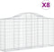 vidaXL - Schanskorven - 8 - st - gewelfd - 200x30x100/120 - cm - ijzer