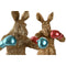 Decoratieve figuren Home ESPRIT Blauw Rood Gouden Kangoeroe 23 x 25 x 40,5 cm (2 Stuks)