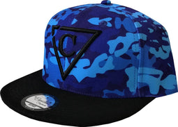 Capiche® Snapback Pet Heren – Blauw Camo – Blue & Zwart – Verstelbaar met Druksluiting – Sportcap – Baseball Cap – Mannen Cap – Camouflage Pet