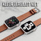 Podec Smartwatch RVS - Bandje Bruin Leer - Geschikt voor Apple Watch 38/40/41 mm - Vintage Design