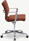 Furnicher Bern Bureaustoel - Leren Zitting - Chroom Frame - Hoogte Verstelbaar - Draaibaar - Cognac