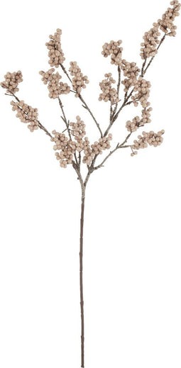 J-Line decoratie tak Bessen - kunststof - lichtroze - 12 stuks
