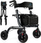 Safe Age® Rollator - Lichtgewicht opvouwbaar - Gevoerde zitting en rugleuning - Zwart