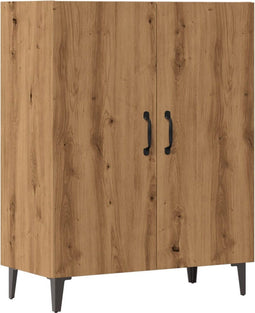 vidaXL - Dressoir - 70x34x90 - cm - bewerkt - hout - artisanaal - eikenkleur