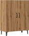 vidaXL - Dressoir - 70x34x90 - cm - bewerkt - hout - artisanaal - eikenkleur