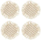 J-Line onderzetter Rond Macramé - polyester - beige - 4 stuks