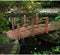 Costway Tuinbrug - Houten Vijverbrug - Massief dennenhout - 150 x 67 x 55 cm - Donkerbruin