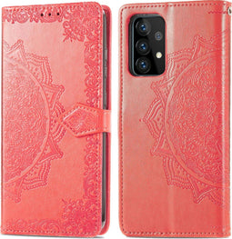 iMoshion Hoesje Geschikt voor Samsung Galaxy A72 Hoesje Met Pasjeshouder - iMoshion Mandala Bookcase - Rood