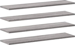 vidaXL - Wandschappen - 4 - st - 80x20x1,5 - cm - bewerkt - hout - grijs - sonoma - eiken