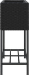 vidaXL - Plantenbak - met - schap - poly - rattan - zwart
