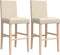 vidaXL - Barstoelen - 2 - st - massief - rubberhout - en - stof