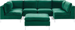 Beliani EVJA - Bankmodule - Groen - Fluweel