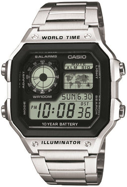 Casio AE-1200WHD-1AVEF - Heren Horloge - 42 mm - Zilverkleurig staal