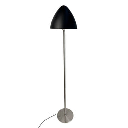 OULU Vloerlamp - geborsteld staal - zwart