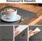 Set van 12 placemats, 6 placemats, afwasbaar en 6 onderzetters, pvc, placemats (41 x 31 cm), antislip, wasbaar, donkergrijs - hittebestendig