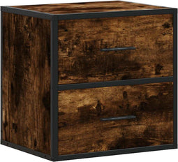 vidaXL - Nachtkastje - wandgemonteerd - 40x31x39,5 - cm - gerookt - eikenkleurig