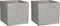 Mica Decorations Jimmy Bloempot - 21x21 cm - Cement - Grijs - 2 Stuks