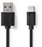 Nedis CCGP60600BK01 - USB-C naar USB A kabel - 10 cm - Zwart