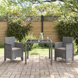 vidaXL - Tuinstoelen - met - Kussens - 2 - pcs - Lichtgrijs - Poly - Rattan