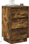 vidaXL - Nachtkastje - met - LED - Rook - eiken - 39x34,5x65 - cm - Geperst - Hout