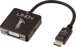 Lindy 41028 video kabel adapter DisplayPort DVI-D + VGA (D-Sub) + HDMI Zwart
