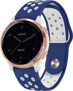 imoshion Siliconen sport bandje - Universeel 18 mm aansluiting - Blauw / Wit