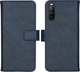 iMoshion Hoesje Geschikt voor Sony Xperia 10 III Hoesje Met Pasjeshouder - iMoshion Luxe Bookcase - Donkerblauw