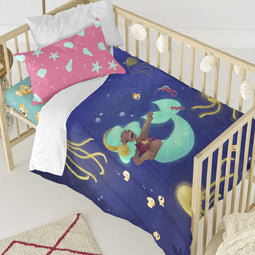 Happy Friday Duvet cover set 2 pieces Happy mermaid 100x120 cm (Cot) Multicolor