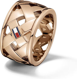 Tommy Hilfiger TJ2701025D - Dames Ring - Basket Weave - Roségoud (maat 56)