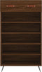 vidaXL - Schoenenkast - 60x35x105 - cm - bewerkt - hout - bruin - eikenkleur
