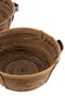 J-Line schaal + handvat - rotan - bruin - 3 stuks