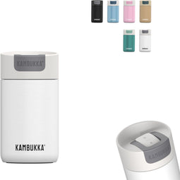 Kambukka Olympus 300 ml - Thermosbeker To Go - Lekvrij Dubbelwandig RVS - Wit