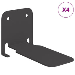 Onzichtbare Zwevende Plank 4 pcs Zwart 6 x 11 x 6.5 cm Metaal
