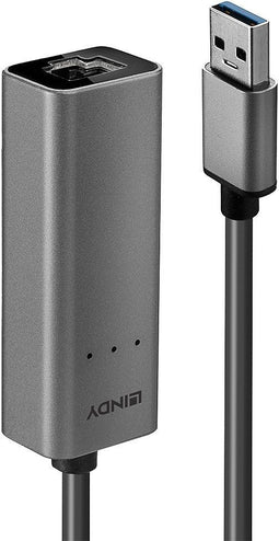 Lindy 43313 - Netwerkadapter - USB-A 3.2 Gen 1 2.5 GBit/s Gigabit-LAN RJ45 - Zilver