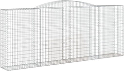 vidaXL - Schanskorf - gewelfd - 400x50x160/180 - cm - gegalvaniseerd - ijzer