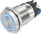 TRU COMPONENTS LAS1-GQ-11E/L/B/12V/S Drukschakelaar 250 V/AC 3 A 1x aan/(aan) Moment Blauw IP65 1 stuk(s)